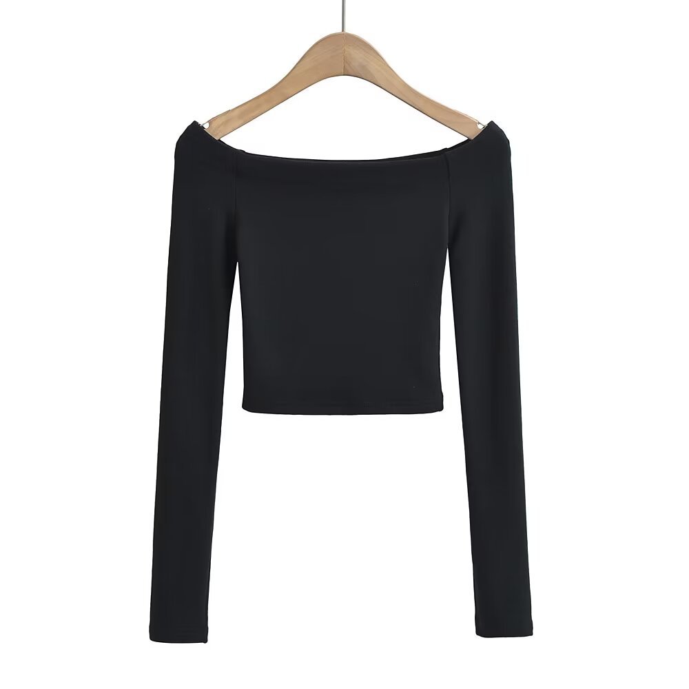Womens Stylish Sexy Form-fitting Long-sleeve T-shirt