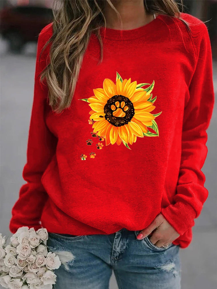 Rundhals Print Sweatshirt Langærmet Dame