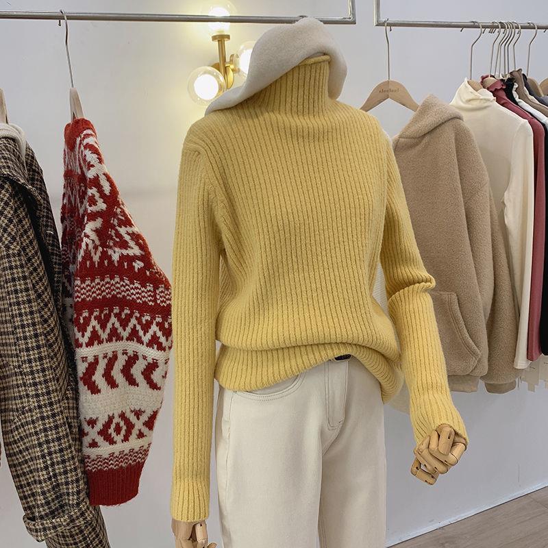 Half Collar Thickened All-matching Solid Color Bottoming Sweater