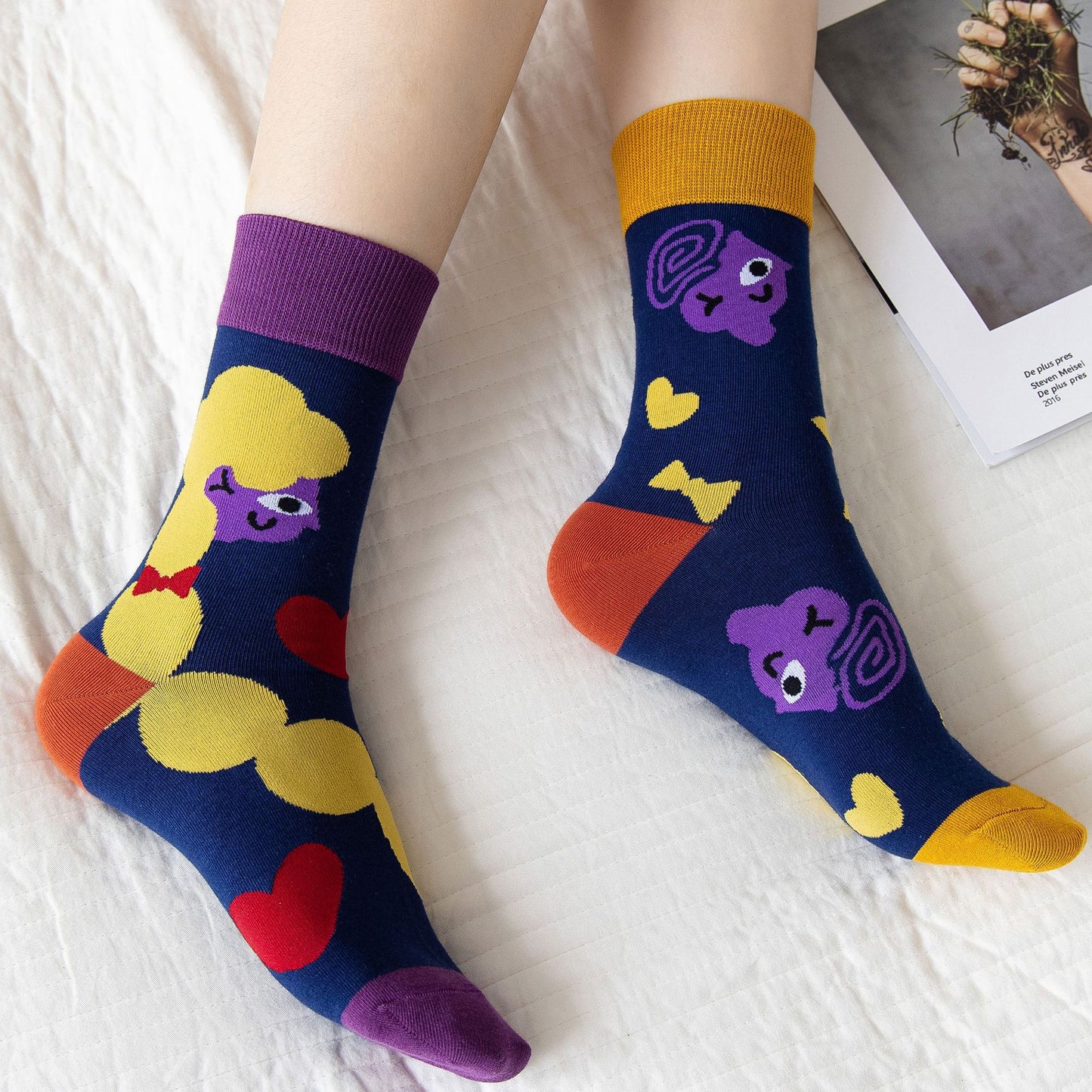 High Stockings Creative Cartoon Small Flower Tide AB