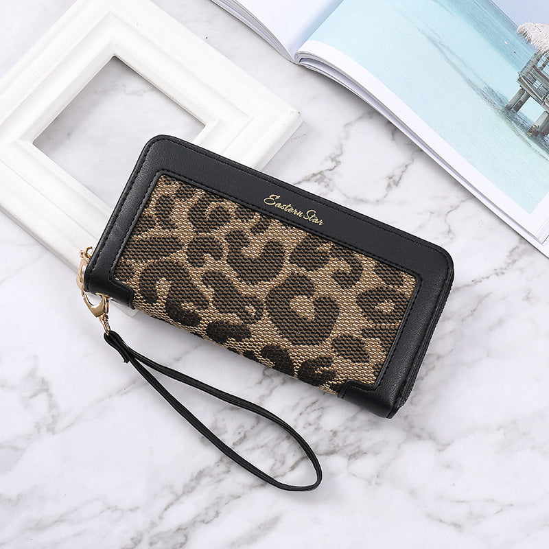 European And American Wallet Female Long Leopard Print Fashion Classic Large Capacity Zipper Multi-functional Multi-card-slot Clutch Female