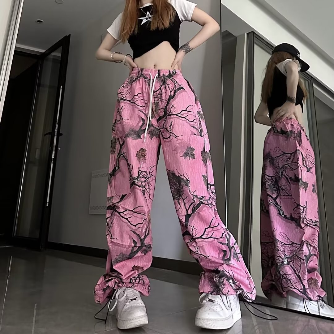 Dopamine Wear American Retro Branch Graffiti Casual Pants
