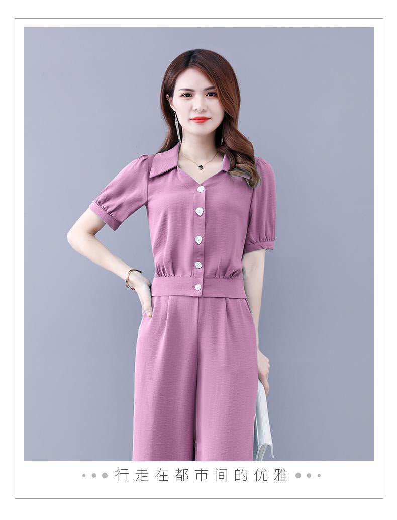 Goddess-style Tummy-covering Two-piece Pants Set
