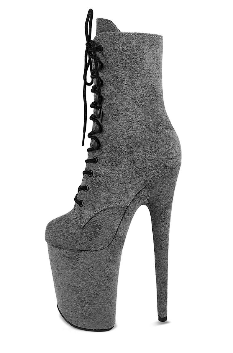 cm20 Round Head Long Tube Suede Black Short Boots