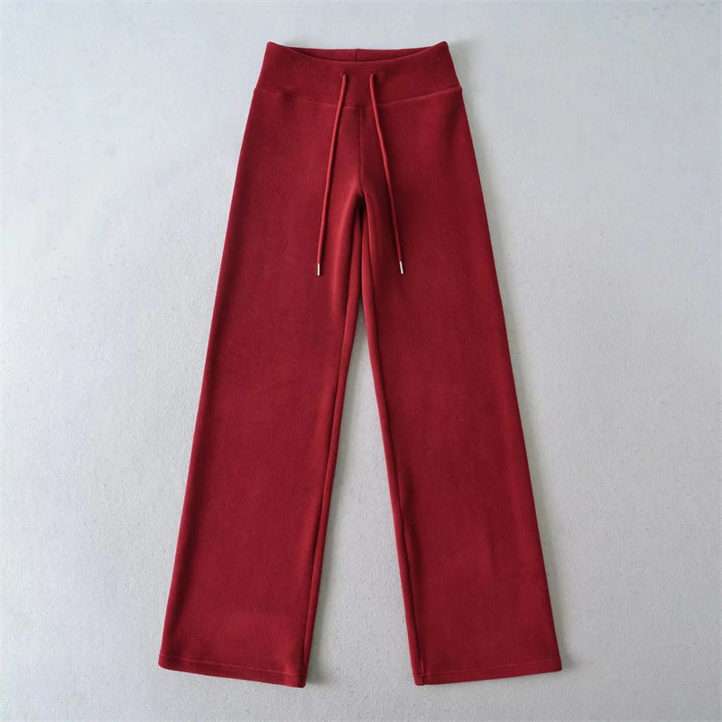 New Winter Fleece-lined, Extra-thick Warm Casual Straight-leg Pants