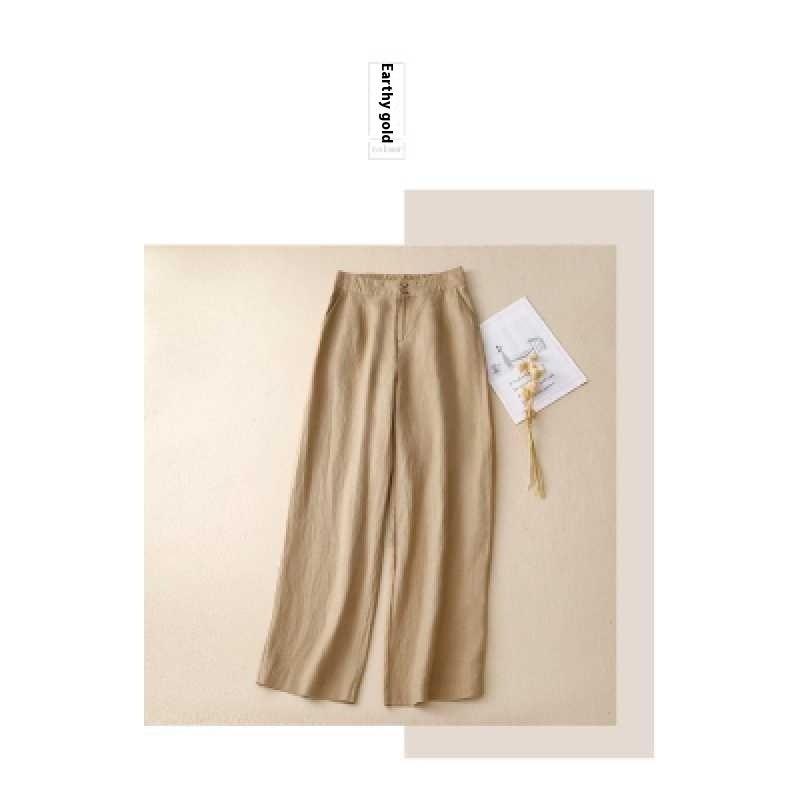 Summer Straight-leg Pants Slimming Versatile Women's Pants Linen Pants