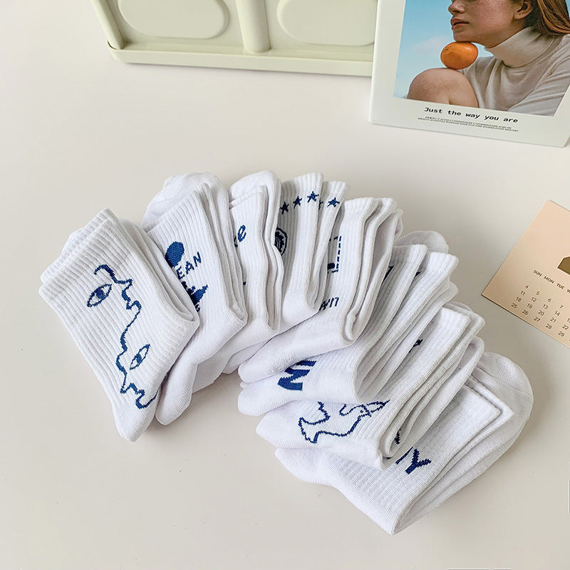 Men's And Women's Fashionable Cotton Outer Mid-calf Socks