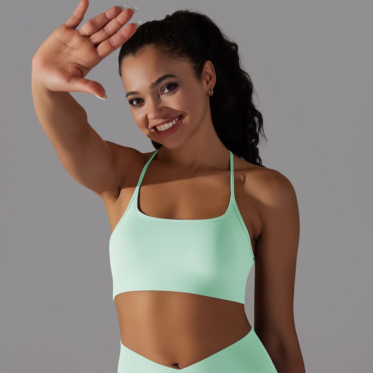 Women's Nylon Brushed Cross Sports Underwear Fitness Yoga Wear Vest