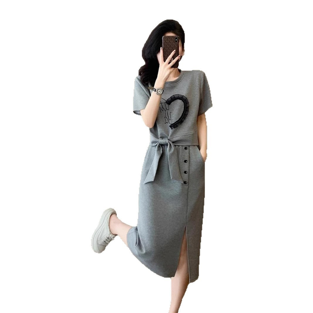 Women's Niche Design Sense Short Sleeve Skirt Two-piece Set