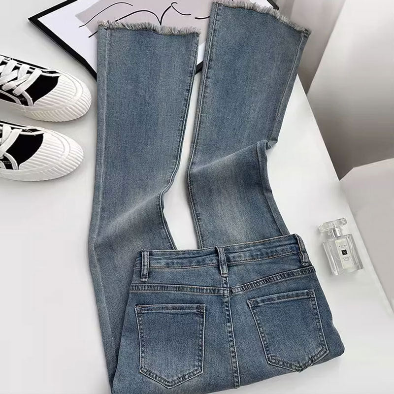 Moderigtige personlige retro slim-fit jeans til kvinder