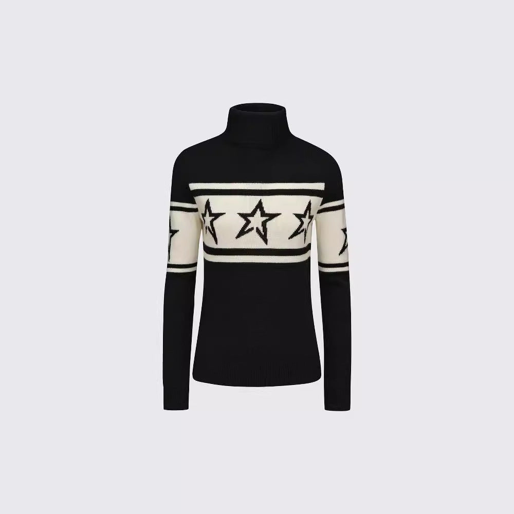American Autumn And Winter New Slim Fit XINGX Printed Turtleneck Sweater