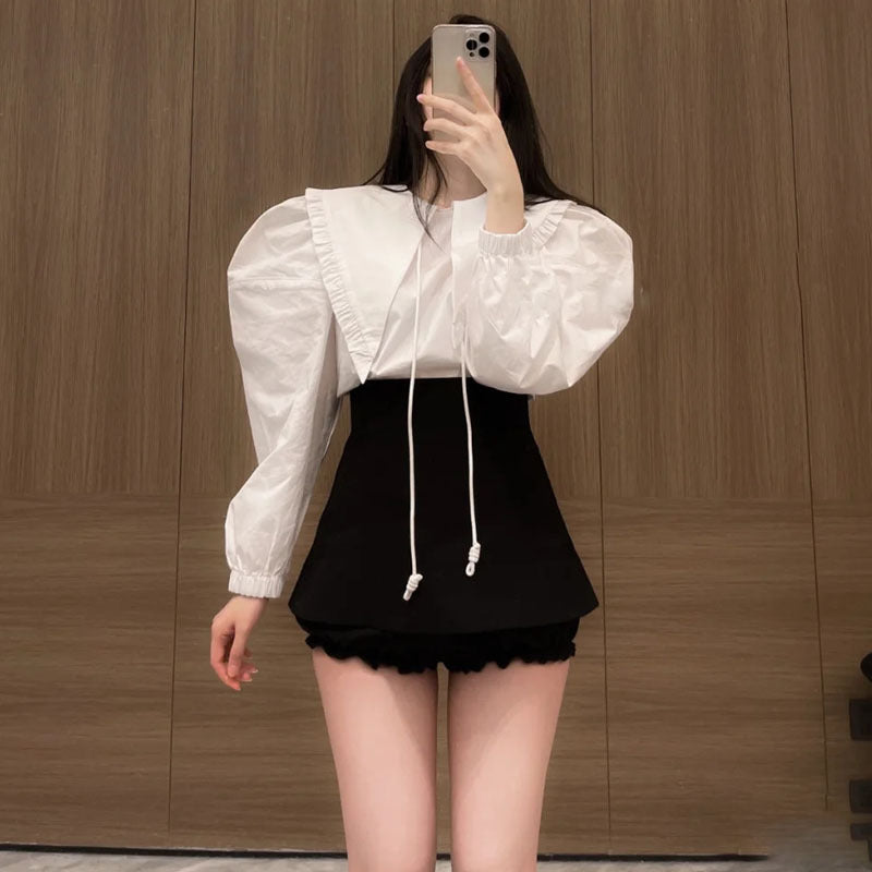 Type Embroidered Mini Culottes High Waist Inner Wear Miniskirt