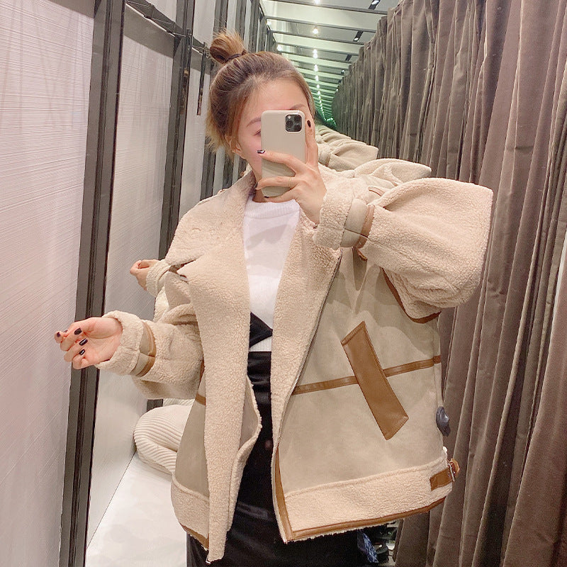 Veste zippée simple avec coutures pour femme
