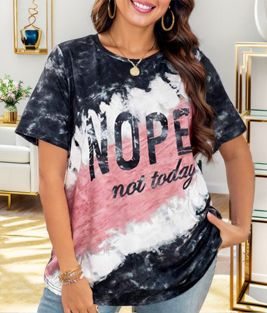 Løs T-shirt til kvinder med bogstavprint