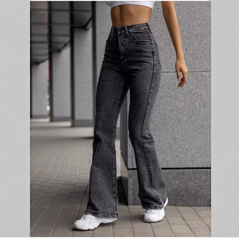 Alsidige casual nye trompetjeans til kvinder