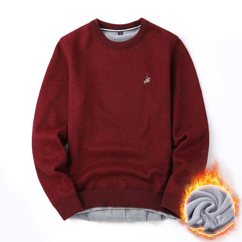 Sweater Mænd Efterår Og Vinter Plus Fløjl Fortykning Base