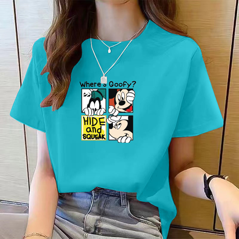 Women's Cute Bear Plus Size Cotton Short Sleeve T-shirt