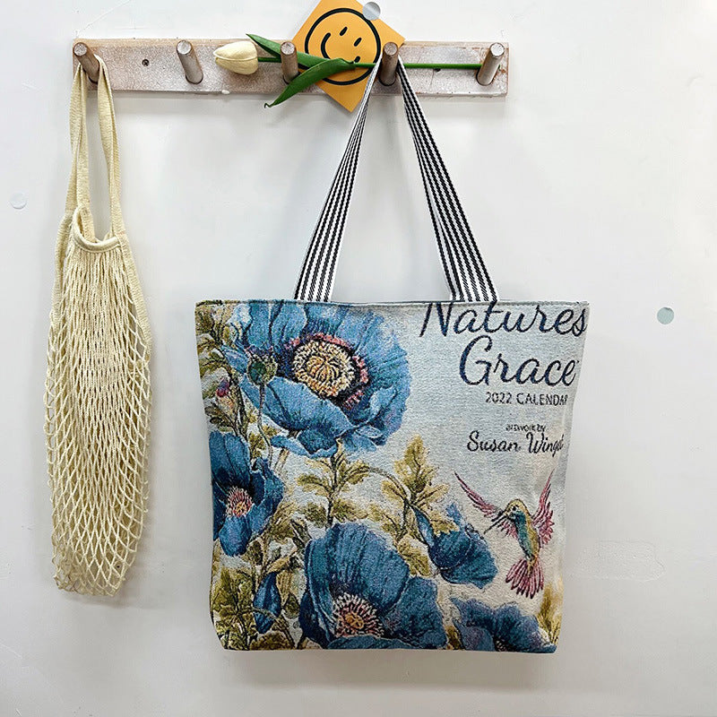 New Gold-thread Single-sided Fabric Bag Stylish