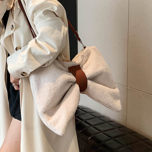 Online influencer sløjfe specialdesign lærredstaske fotorekvisitter crossbody