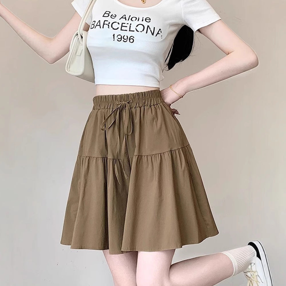 Lazy Style Thin Oversized Casual Shorts Skirt
