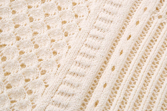 Laminated Decorative Jacquard Mesh Knitted Vest