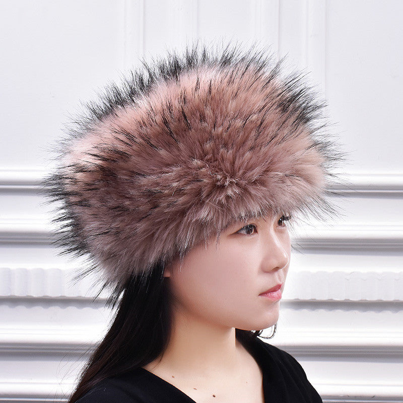Women's Fashionable All-Match Hat, Northeast Ethnic Style Artificial Wool Hat, Winter