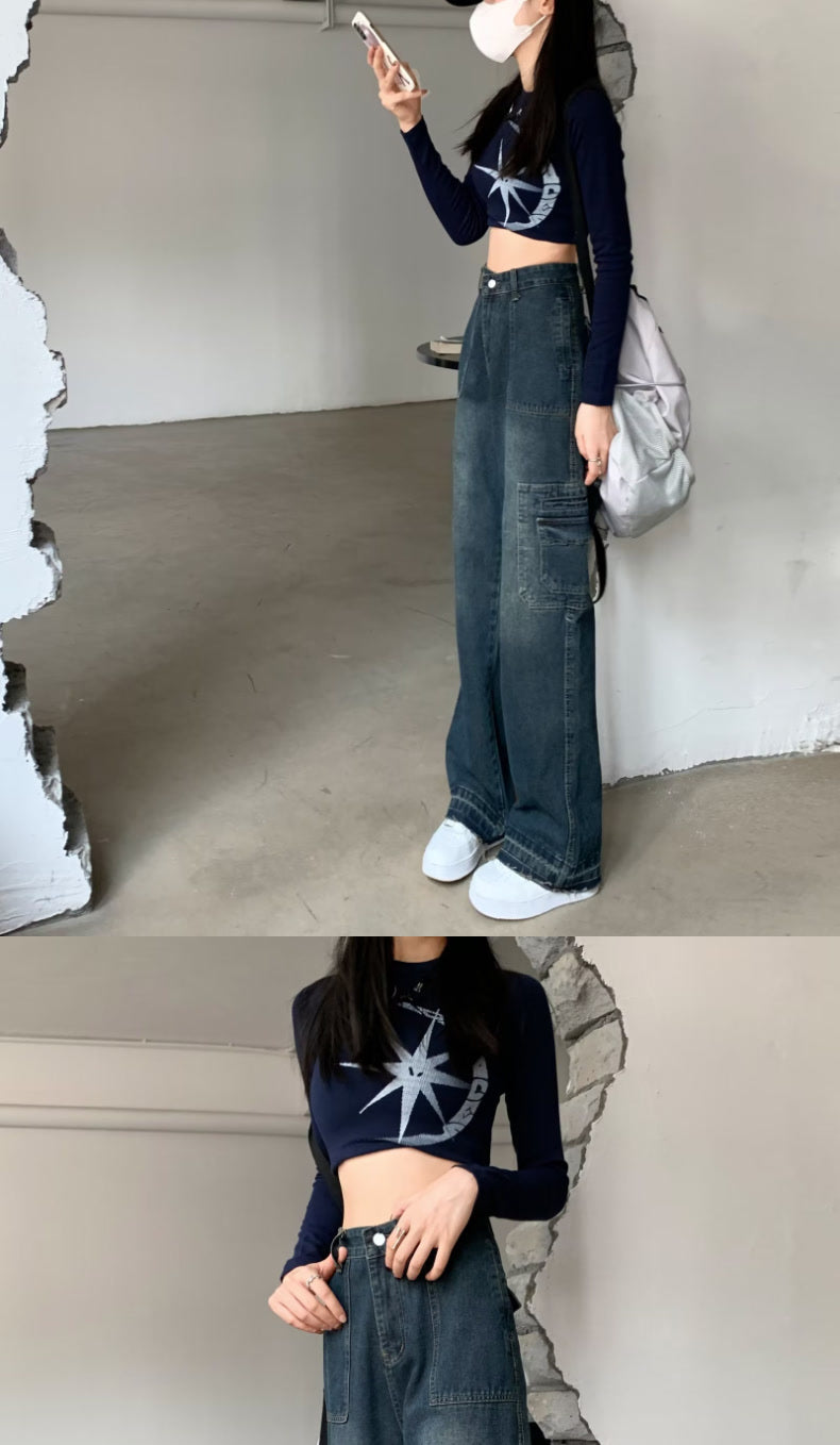 Moderne Retro Små Jeans Til Kvinder