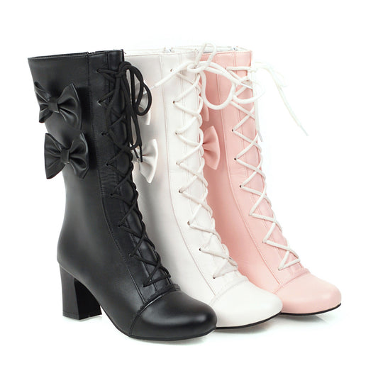 Autumn Winter Knight Boots Chunky High Heels