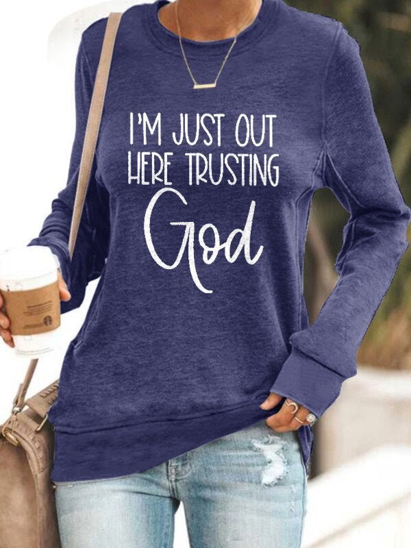 Fashion Printed Casual Ladies Loose Sweater