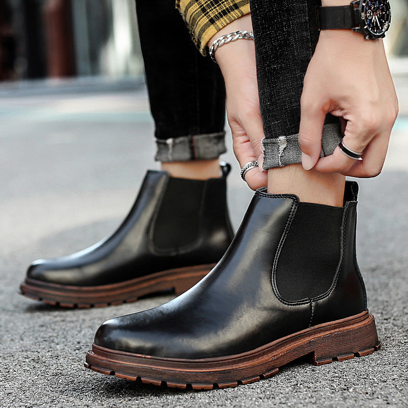 Men's Leather Trend High Top Martin Boots