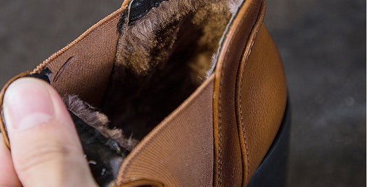 British All-match Leather Shoes Thick Heel Women's Casual High Heels