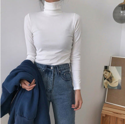 Dame Efterårs- Og Vintermode Trendy Koreansk Stil Underdelsskjorte