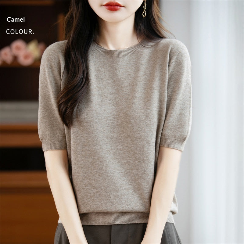 Women's Loose Casual Short-sleeved Minimalist Sweater