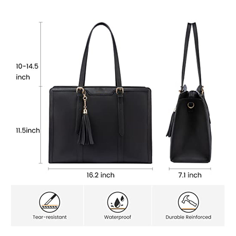 Women's Computer Shoulder Bag Leather Laptop Bag
