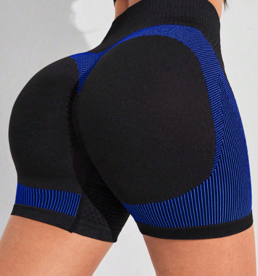Sømløse sportsshorts til kvinder med ferskenformende høj talje