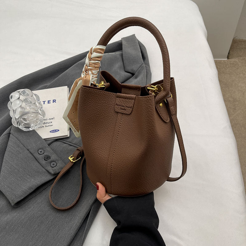 Fashionable Versatile Silk Scarf Tote Bucket Bag