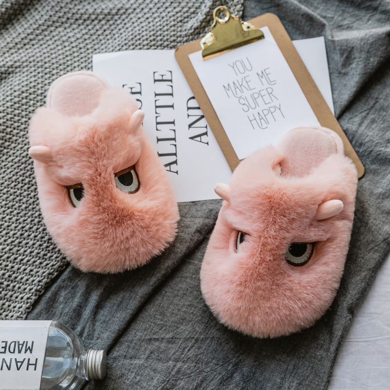 Women's Autumn And Winter Fabric Cotton Slippers