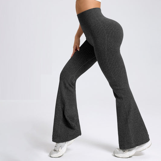 High-waisted Butt-lifting Printed Flared Athletic Pants