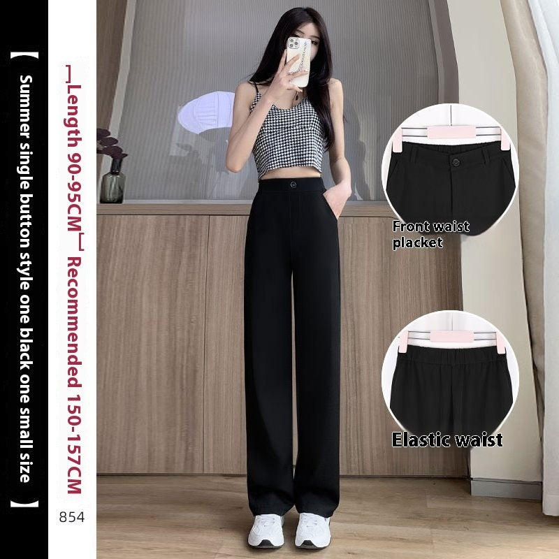 Black Suit Pants Women's Thin Drooping Straight Casual Pants
