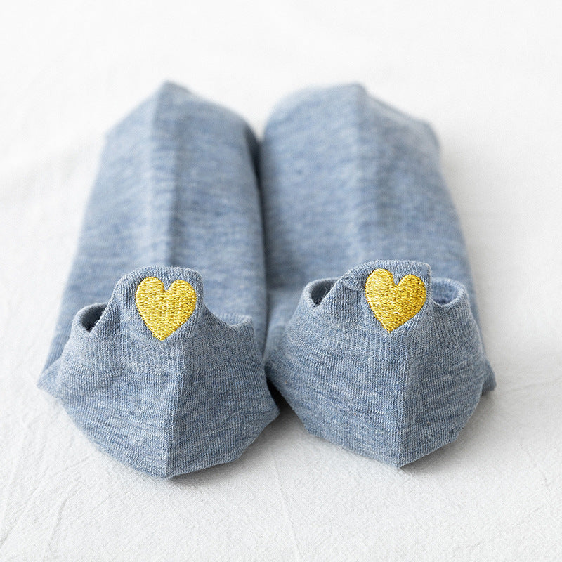 Women's Socks Japanese Cute Heel Embroidery