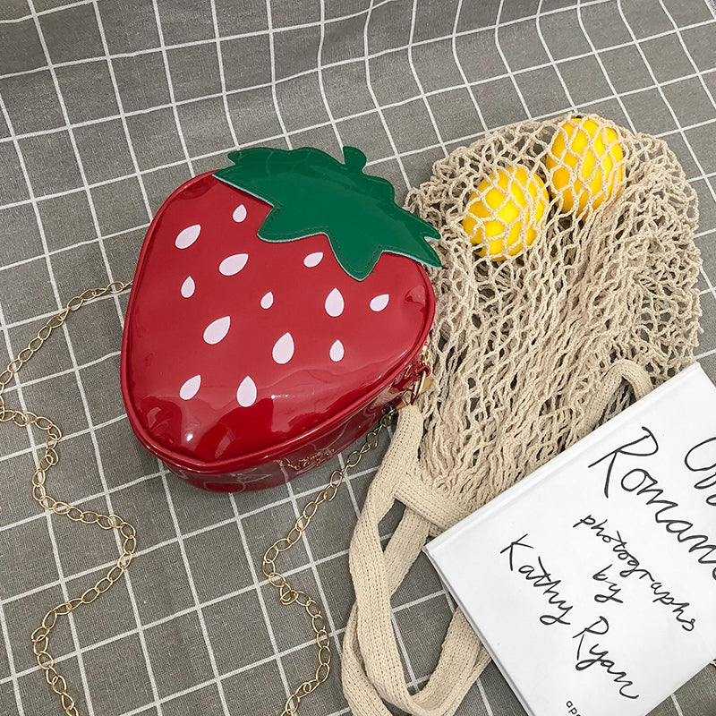 Female cartoon fruit shoulder bag