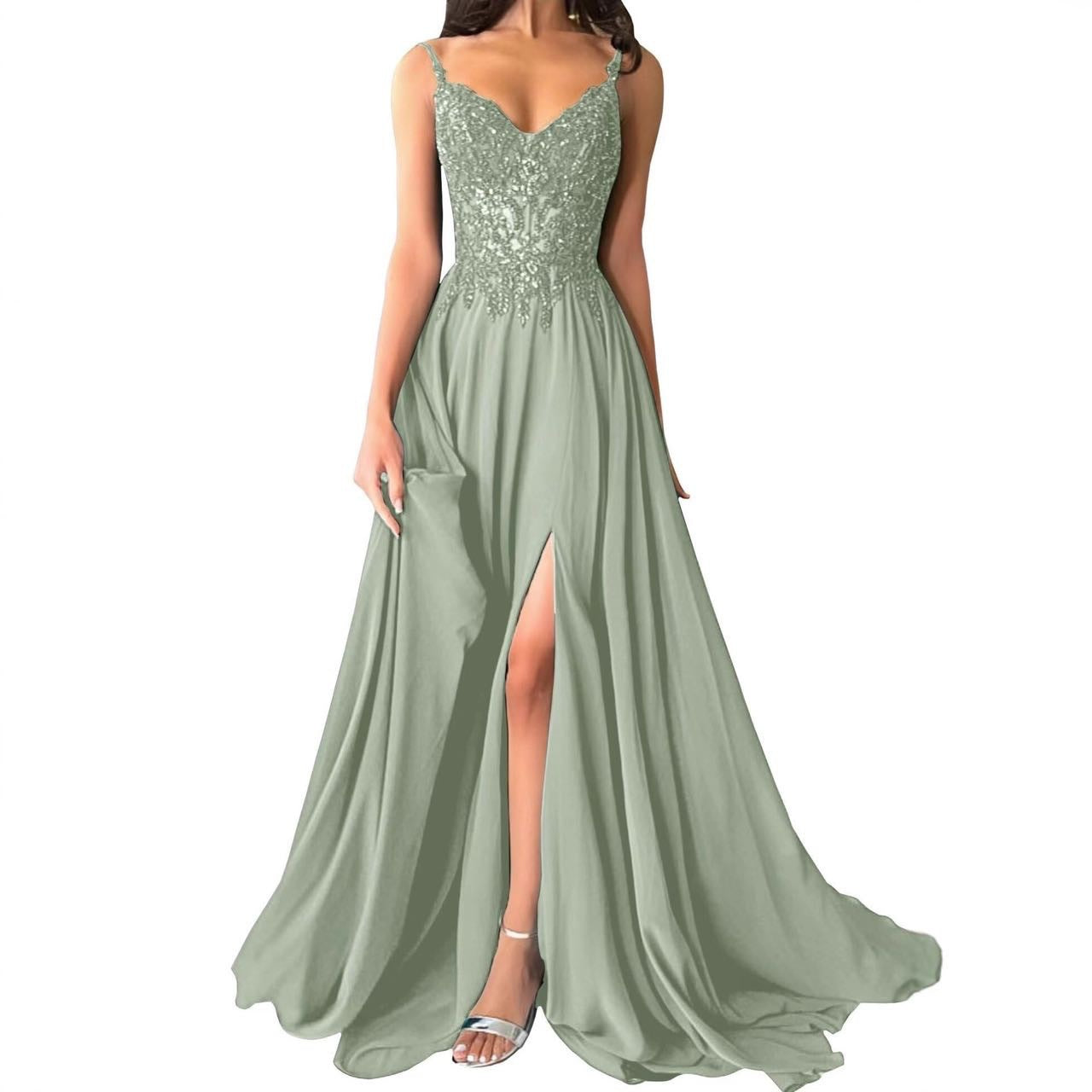 Strapless Vneck Evening Gown European And American Style