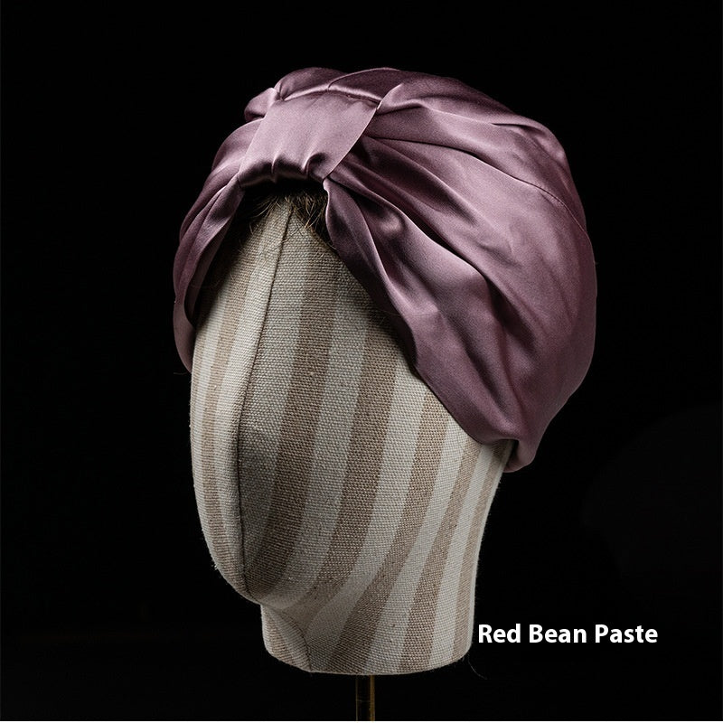 Heavy Silk Silk Nightcap Double Layer Square Knot Confinement Cap