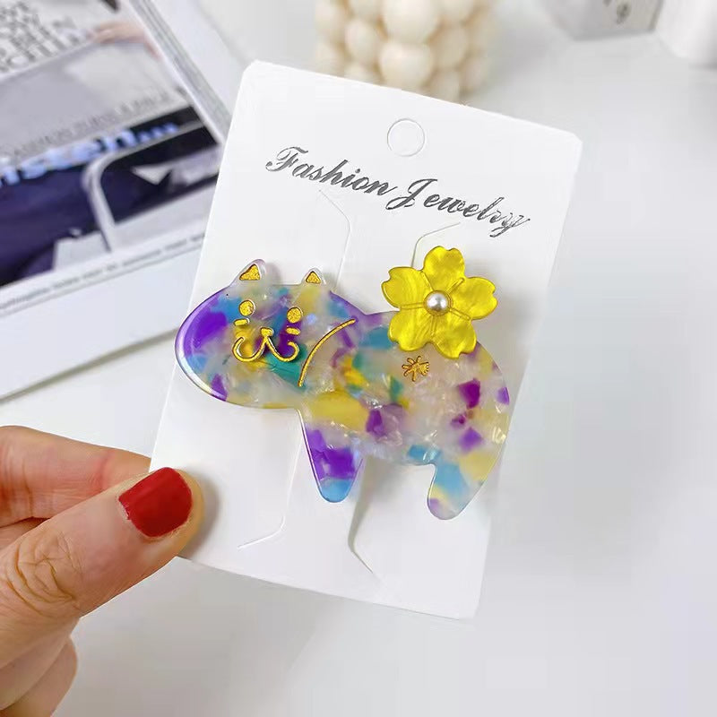 Hairpin Cartoon Word Cat Side Clip