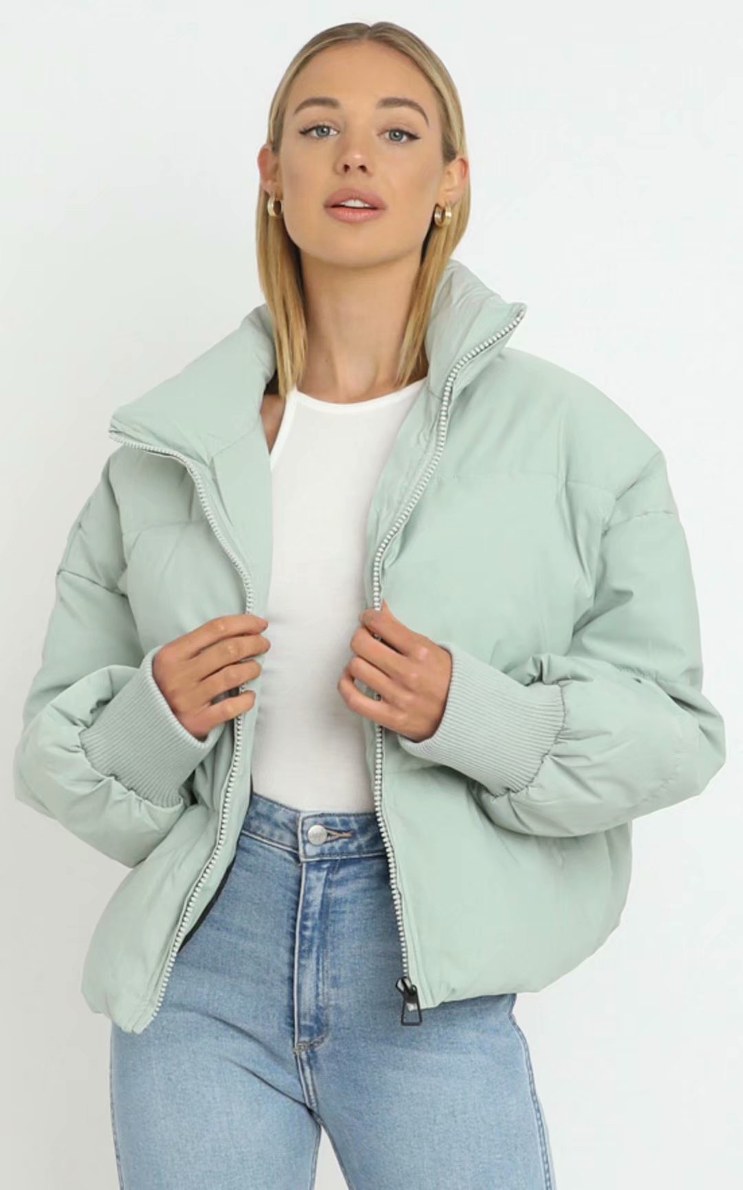 Women's Urban Leisure Versatile Stand Collar Puffer Jacket Coat