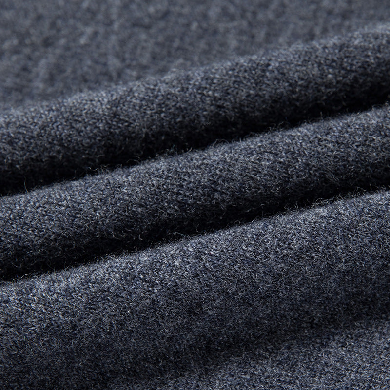 Tykkere Sweater i Ren Uld til Mænd Langærmet Strikket Bluse