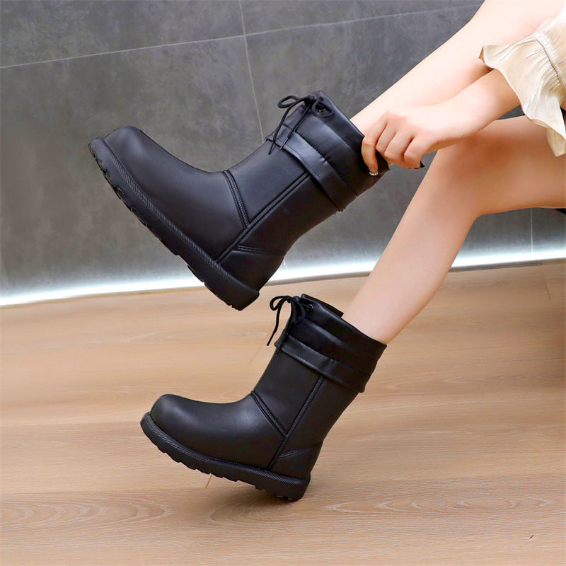 Women's Shoes Mid-calf Length Snow Boots Warm With Velvet
