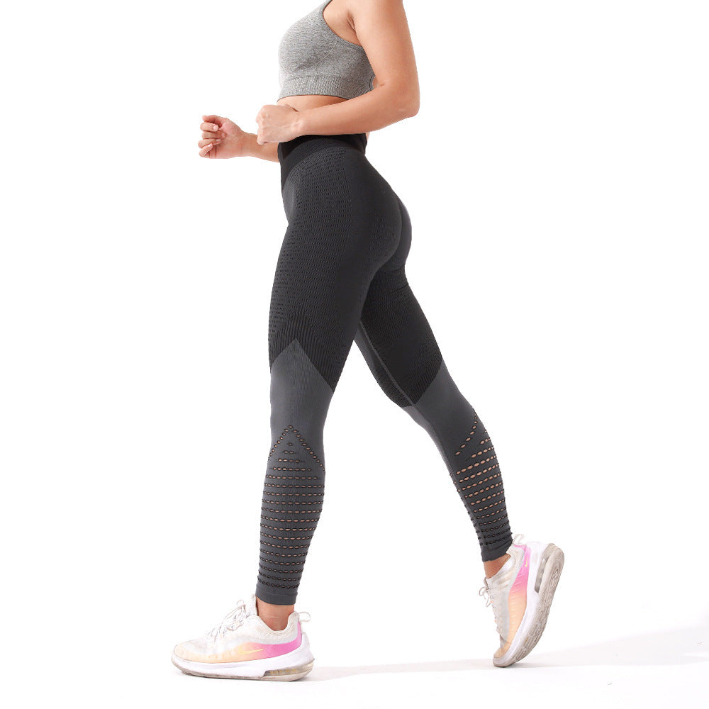 Women's Yoga Pants Hollow Elastic High Waist Tights