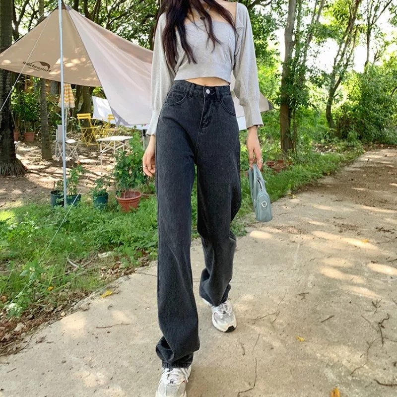 Straight Mop Wide Leg Pants