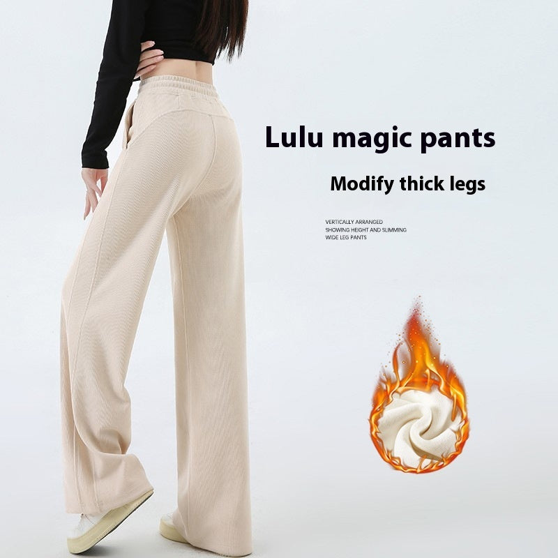 Chenille Wide-leg Pants Women's Loose Casual Fleece Corduroy
